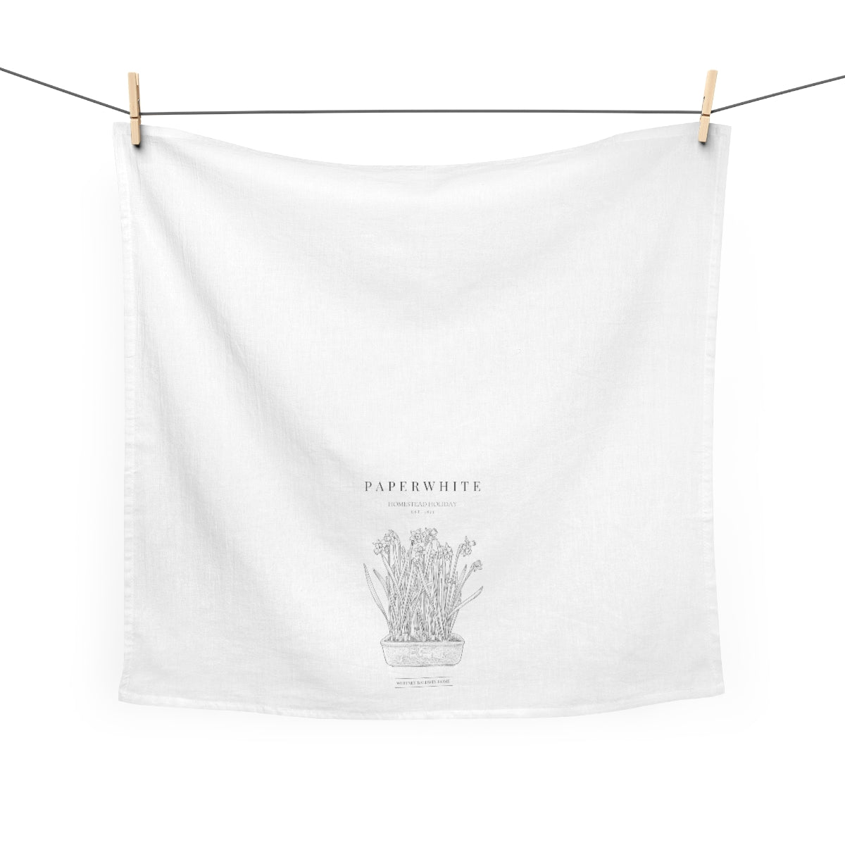 Homestead Holiday Paperwhite Tea Towel