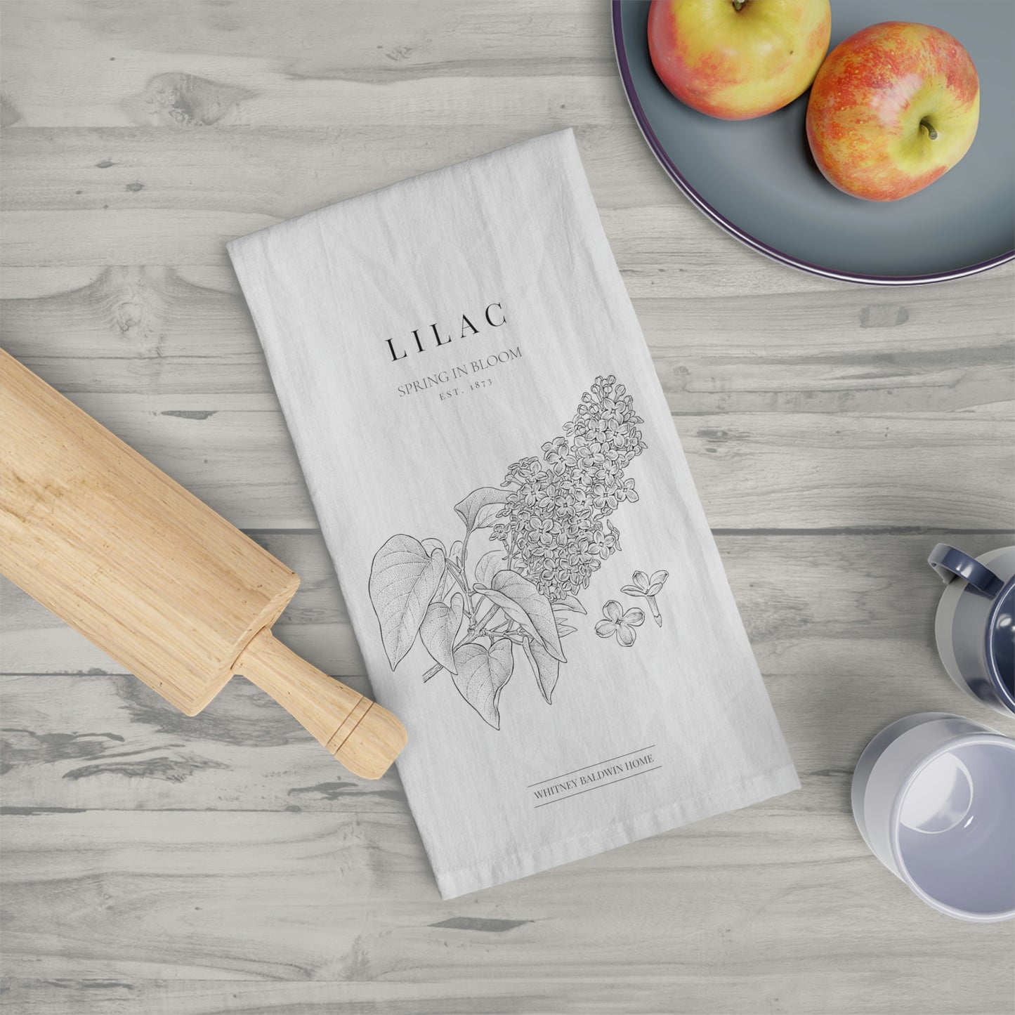 Spring In Bloom Lilac Tea Towel