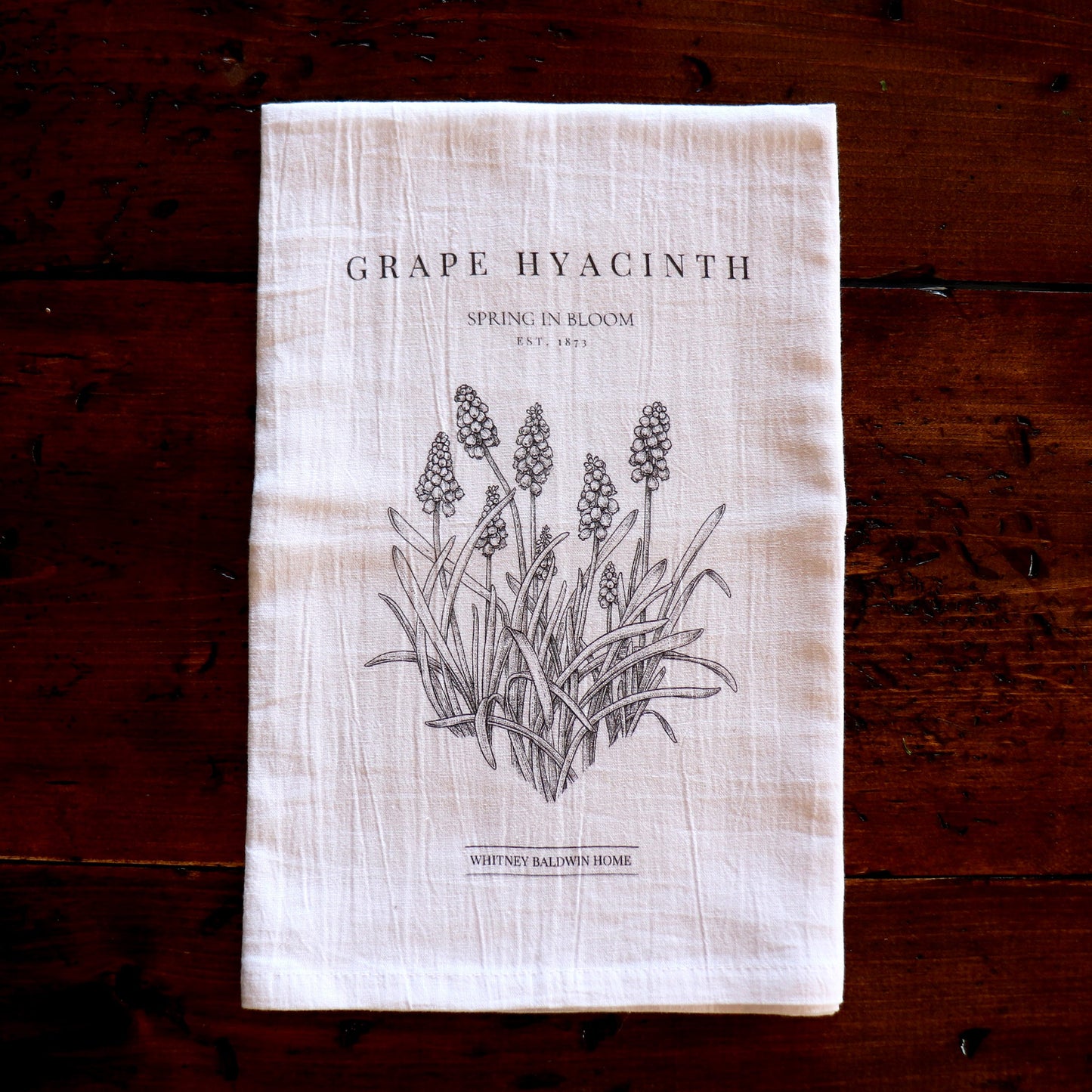 Spring In Bloom Grape Hyacinth Tea Towel