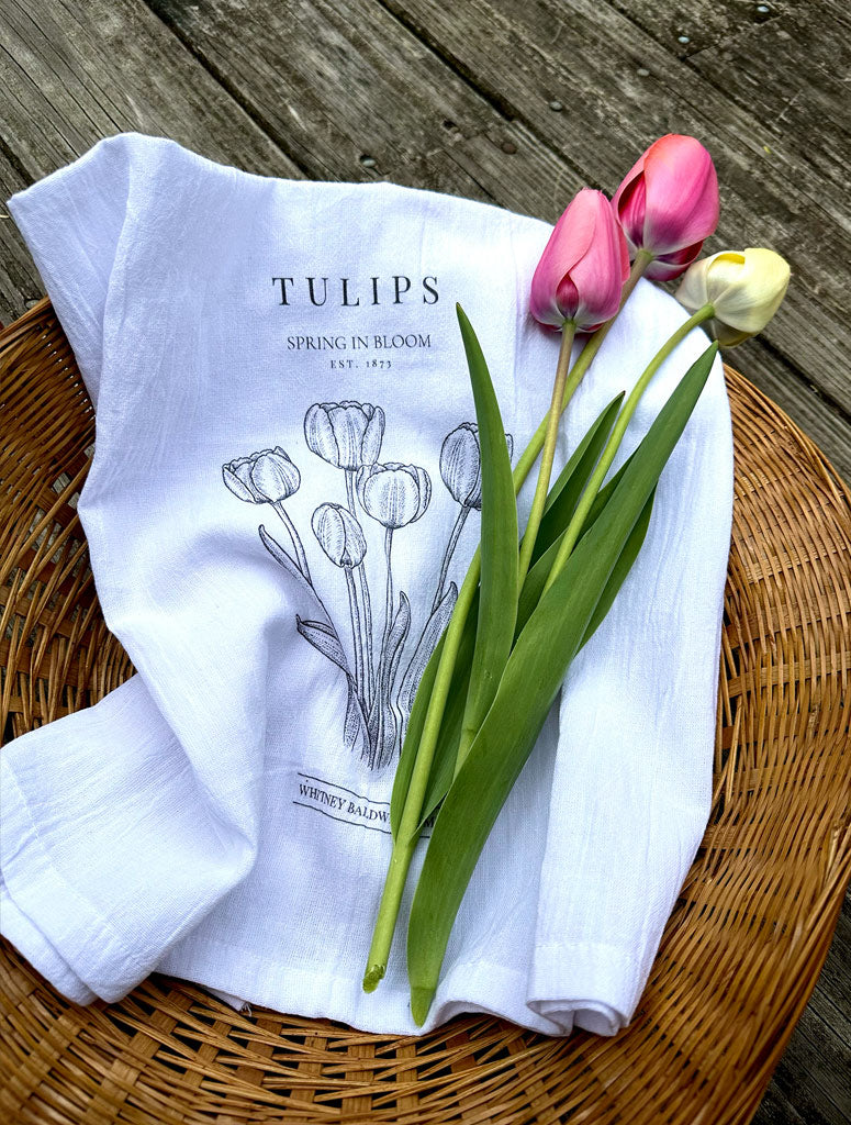 Spring In Bloom Tulip Tea Towel