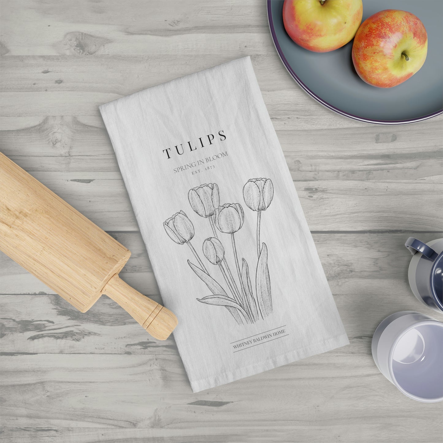 Spring In Bloom Tulip Tea Towel