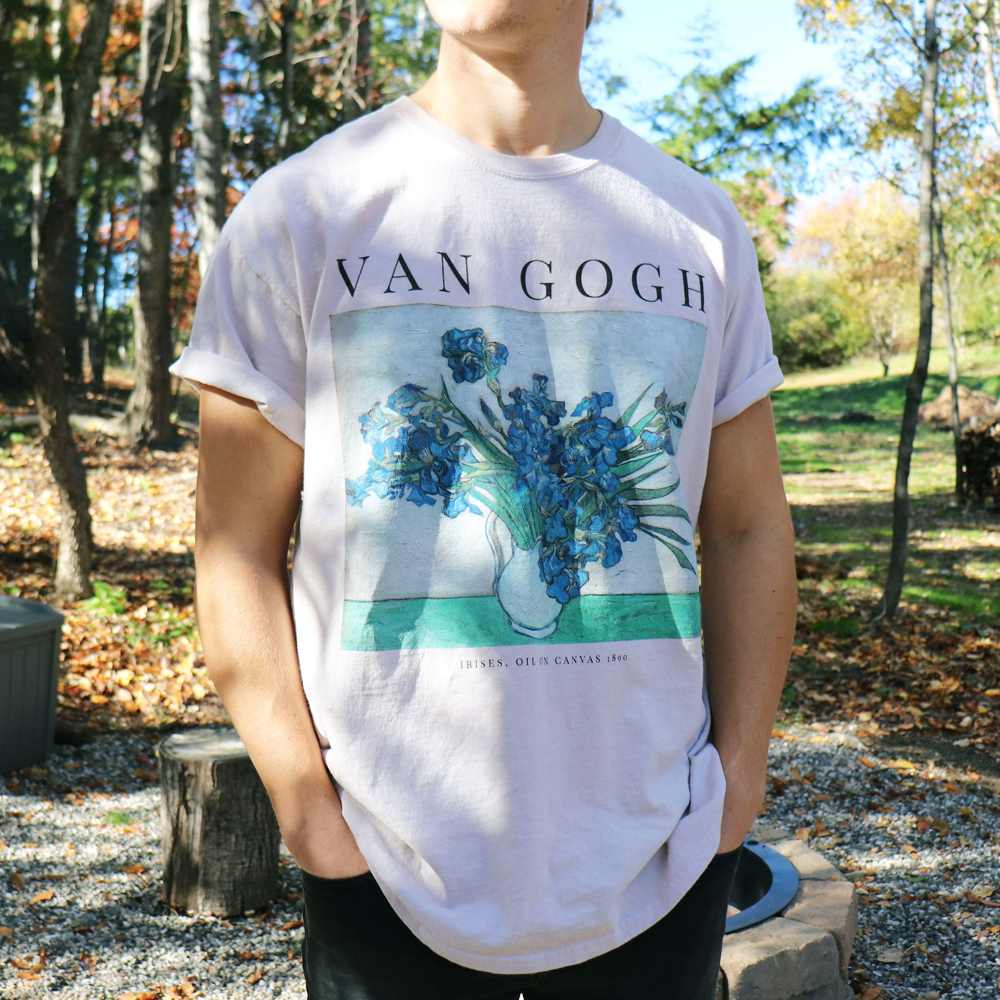 優先配送 90s VAN GOGH Irises アイリス ゴッホ アートTシャツ Tシャツ